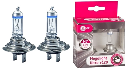 галогеновые лампы General Electric Megalight Ultra +120% H7